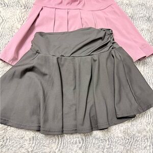 Elegant Gray and Pink Women's Skirt Set